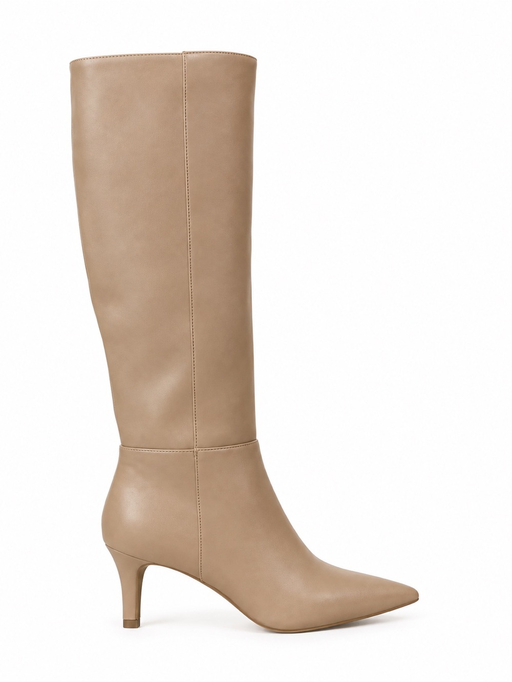 Dolce Vita Taupe Pointed-Toe Over-the-Knee Leather Boots